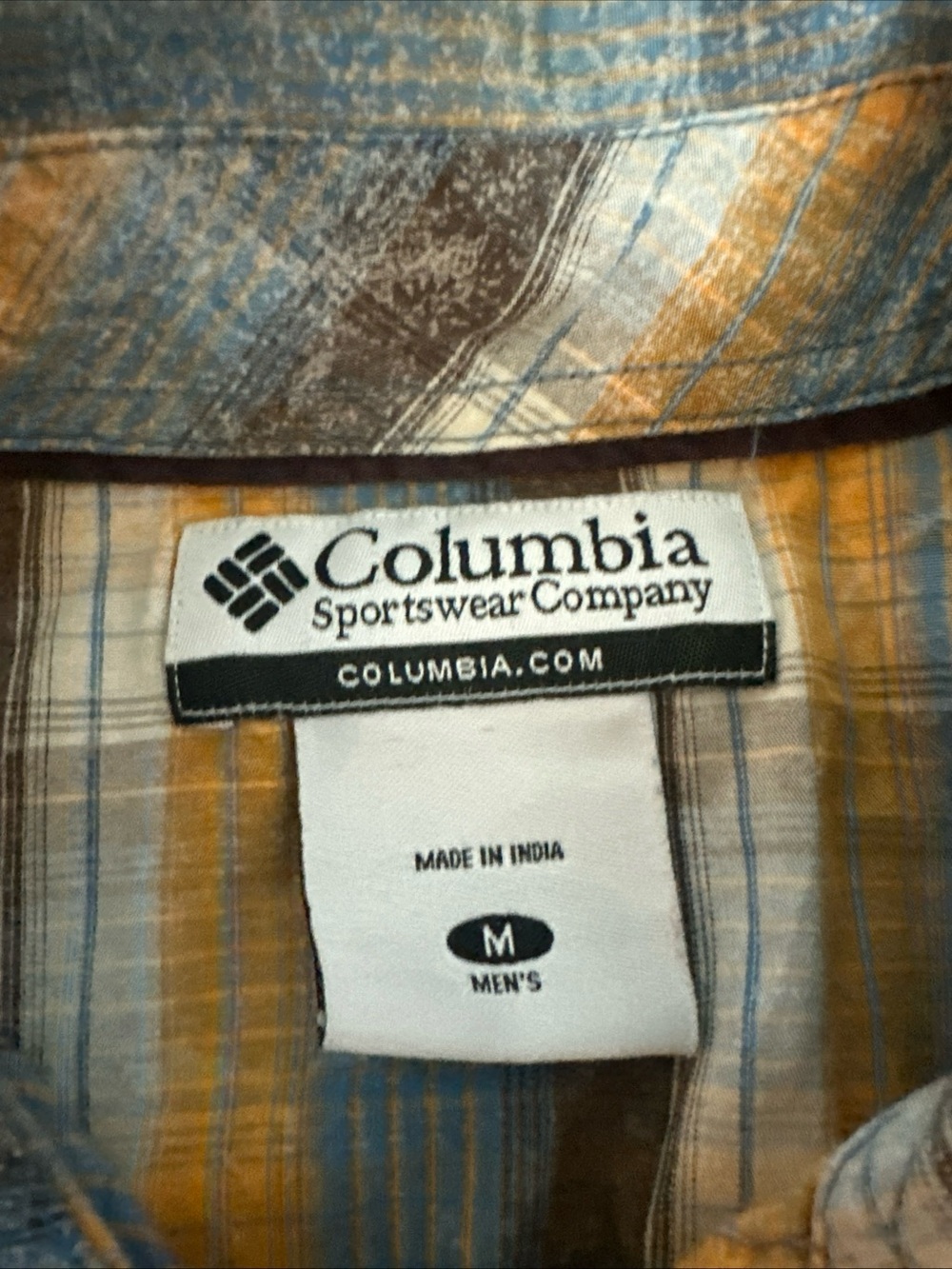 Columbia Short-Sleeve Plaid Button-Down Shirt — Blue and orange - Picture 4 of 7